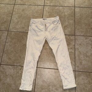 Zara Vintage OG White Skinny Distressed Texture Jeans